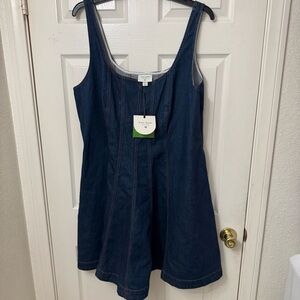 Kate Spade Target Collab Dark Blue Denim Dress Plus Size 20 Sleeveless Midi NWT